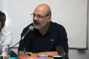 Jorge Conalbi, presidente de DYPRA. Periodistas del medio Redacción, Alta Gracia, Córdoba.