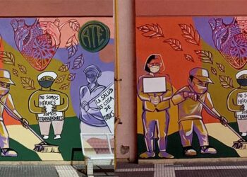 Denuncian censura sobre un mural en apoyo a las y los trabajadores de la salud en el Hospital de Río Cuarto