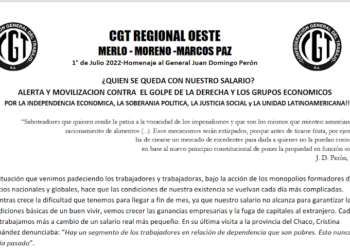 CGT Regional Oeste: ¿Quién se queda con nuestro salario?