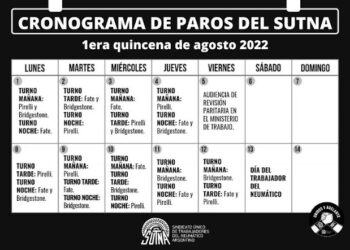 Dos semanas de paro del SUTNA