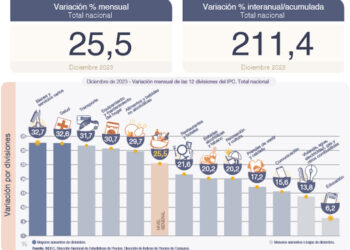 La inflación de diciembre fue del 25,5%