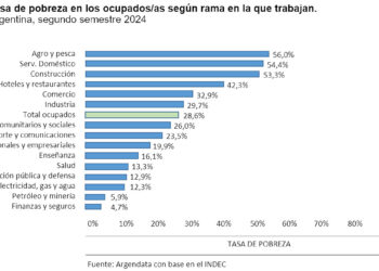 Trabajadores pobres: un 28,6% de los trabajadores ocupados en el país no logra cubrir el costo de la canasta básica