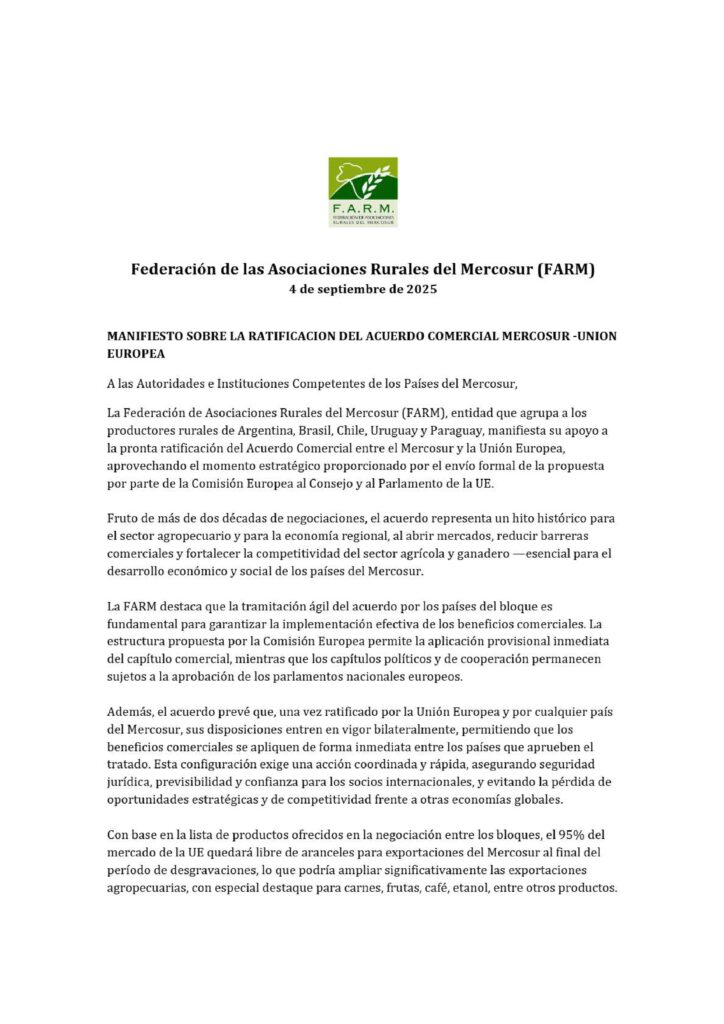 Federación de Asociaciones Rurales del Mercosur. Comunicado del 09 12 2025_page-0001