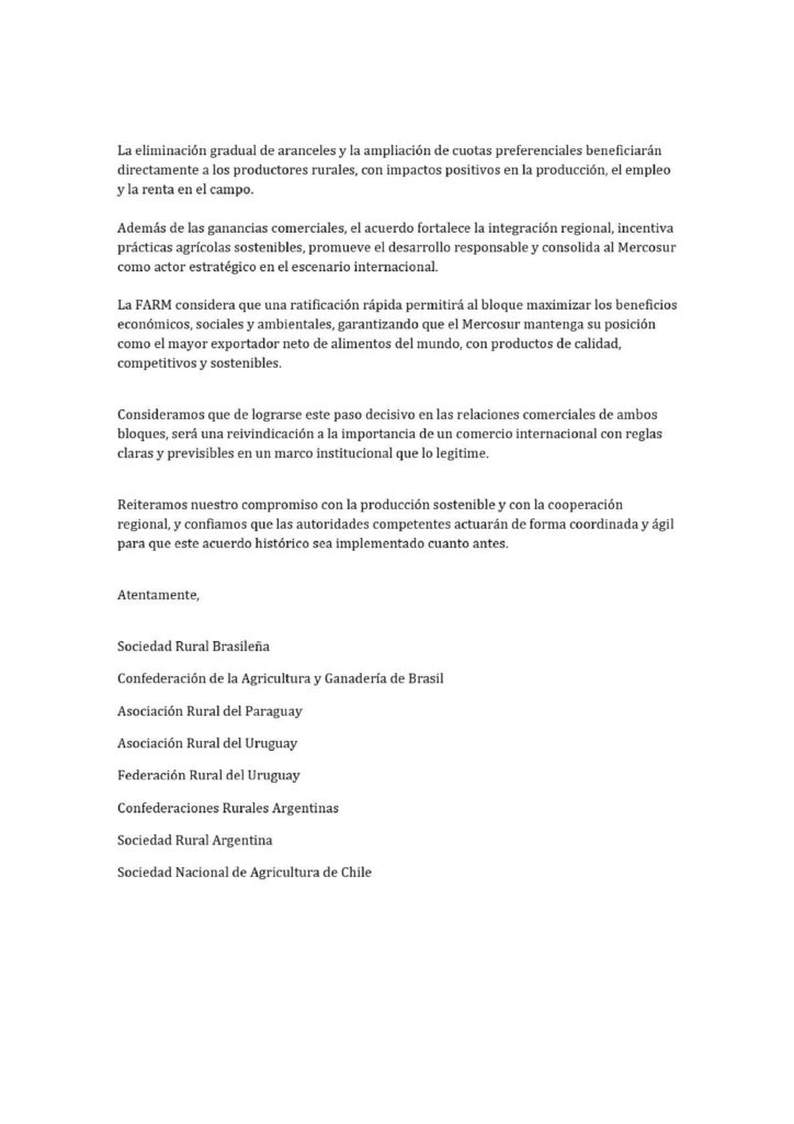 Federación de Asociaciones Rurales del Mercosur. Comunicado del 09 12 2025_page-0002